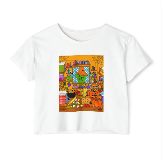 Cozy Spooky Fall Crop Top