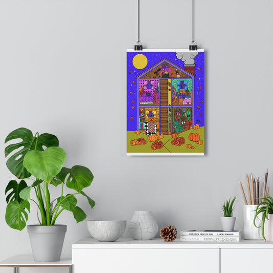 Halloween Doll House - Giclée Art Print