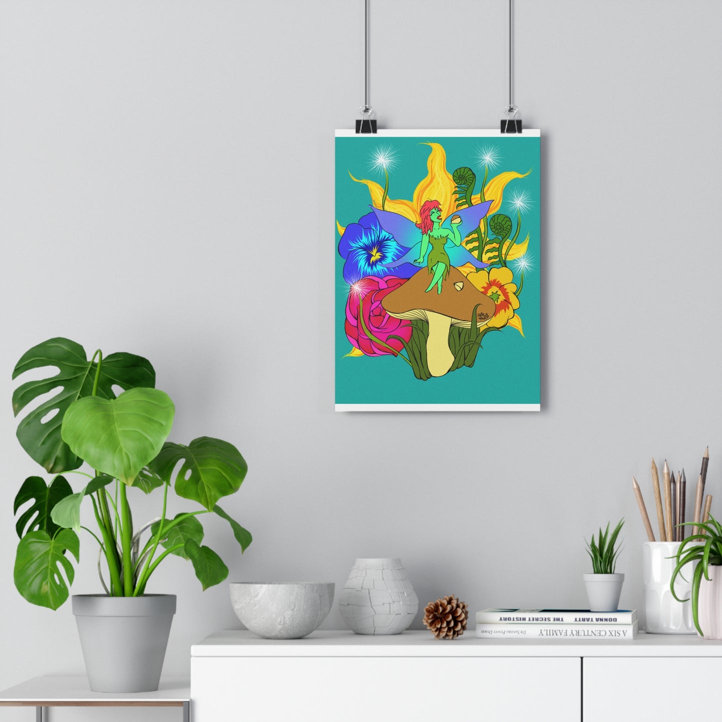 Mushroom Snackin Fairy — Giclee Art Print