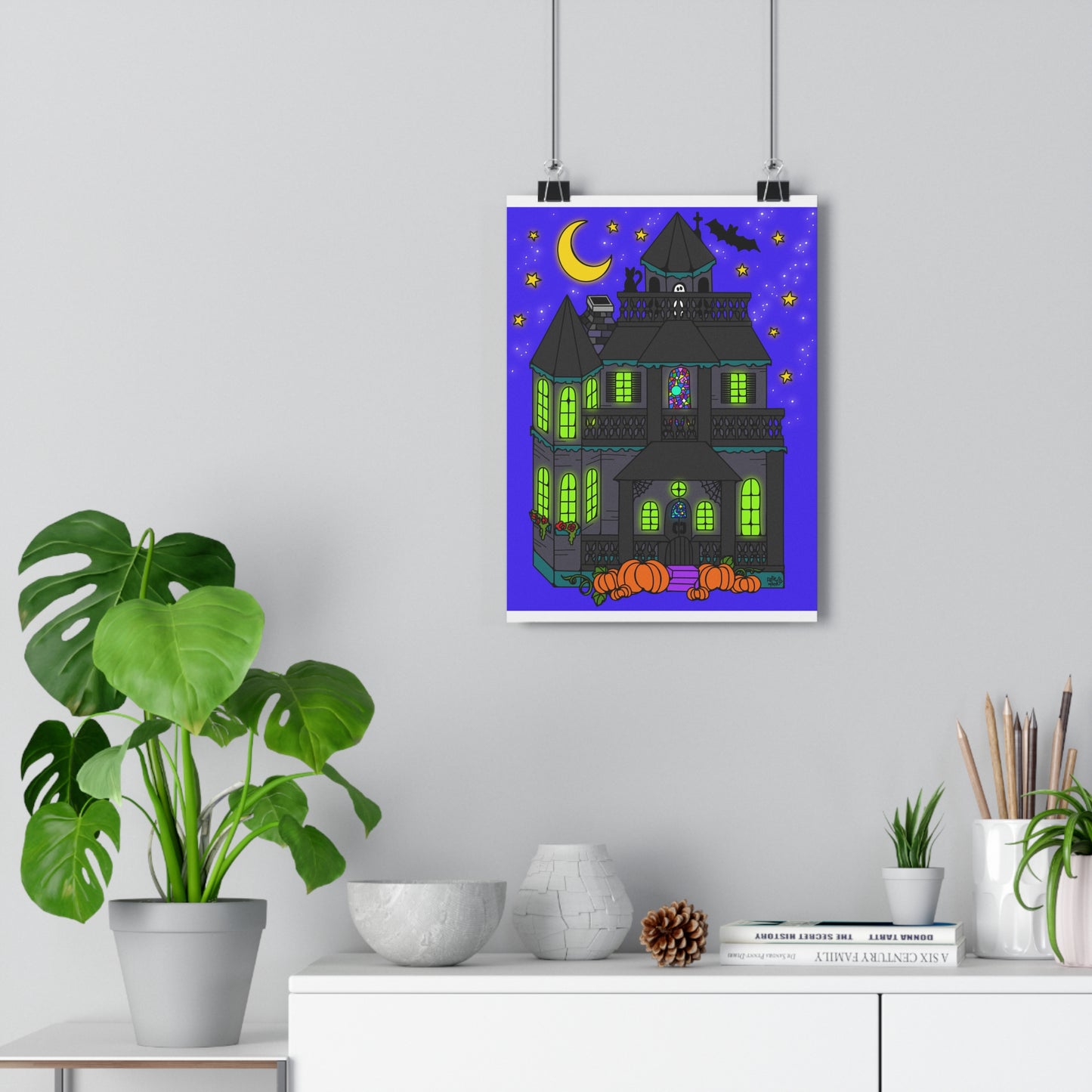 Spooky Neon House - Giclée Art Print