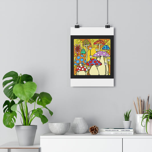 Golden Mushroom Afternoon Giclee Art Print