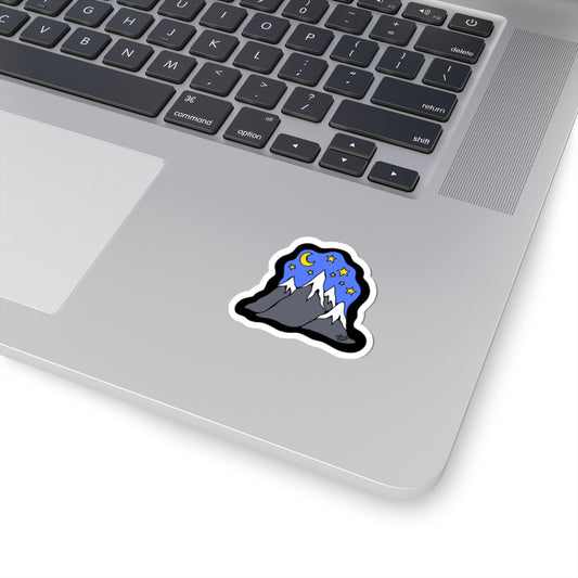 Moon Mountain Night Kiss-Cut Sticker