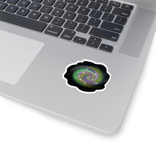 Spiral Galaxy Kiss-Cut Sticker — Swirl Space Nebula Laptop Decal
