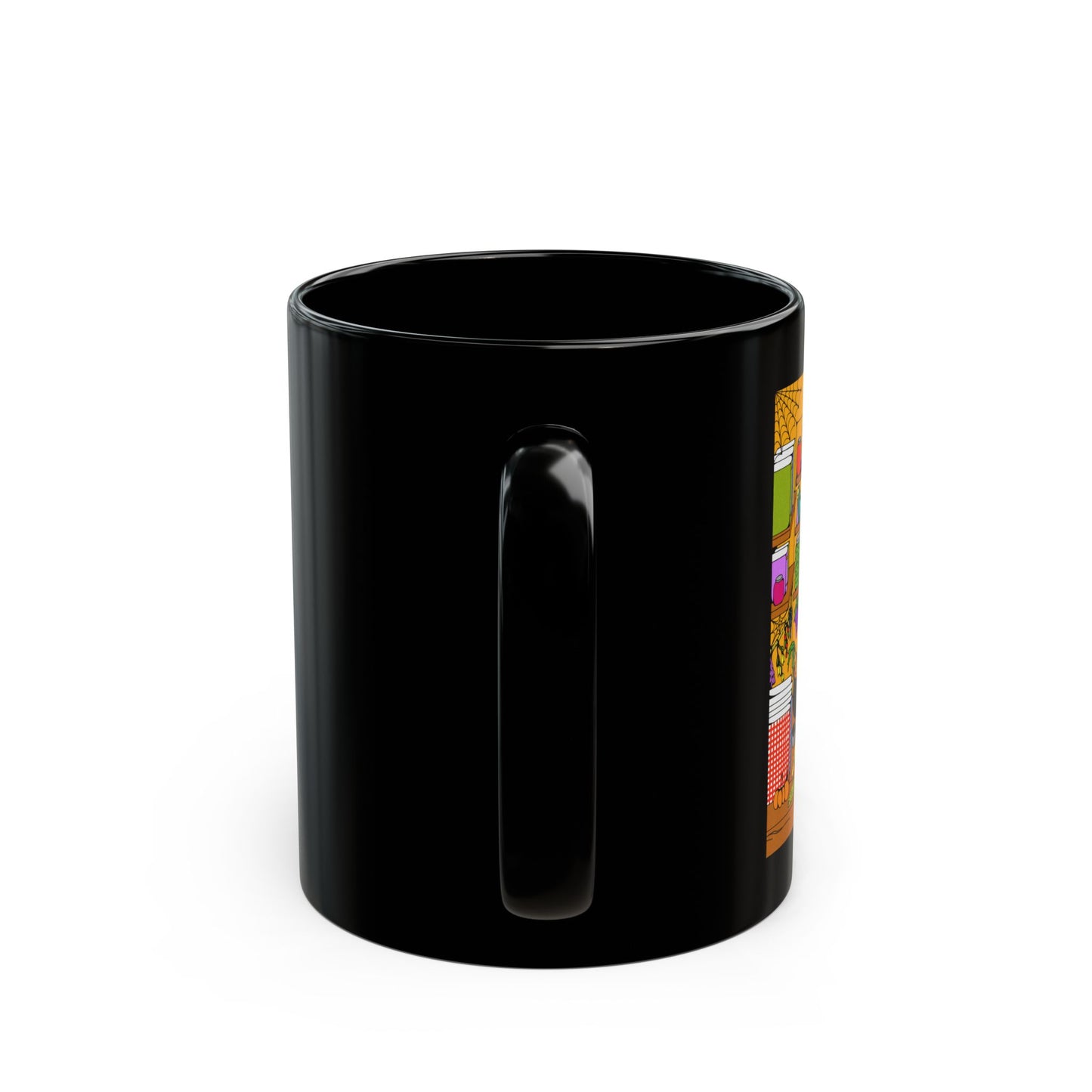 Cozy Spooky Fall Kitchen Black Coffee Mug