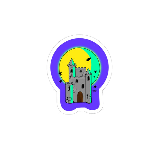Spooky Full Moon Castle - Kiss-Cut Sticker