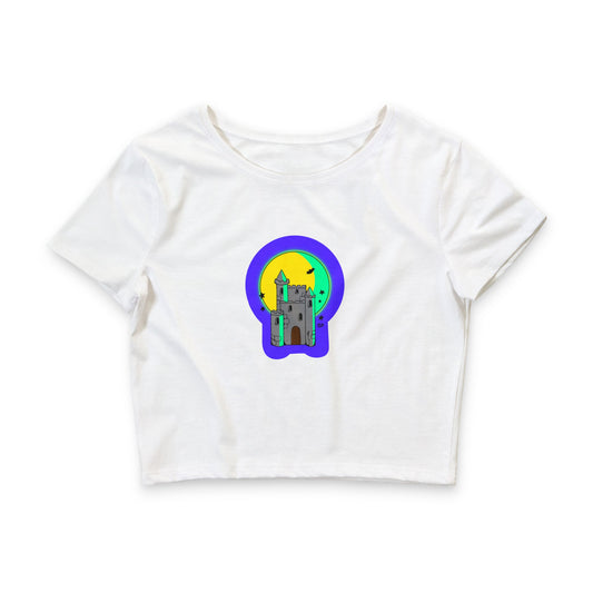 Spooky Full Moon Castle - Crop Tee