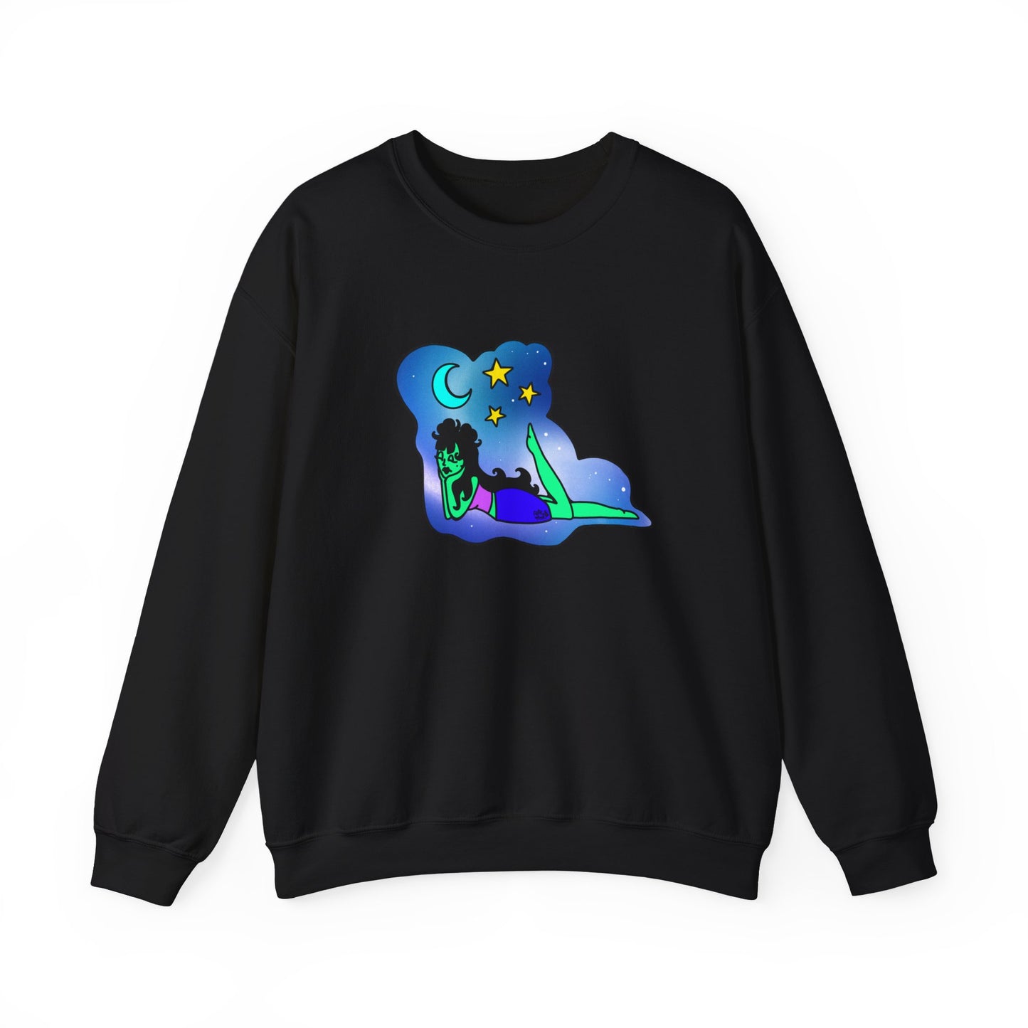 Dreamy Doodle Space Babe - Crewneck Sweatshirt