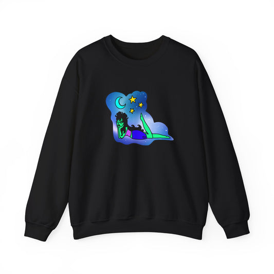 Dreamy Doodle Space Babe - Crewneck Sweatshirt