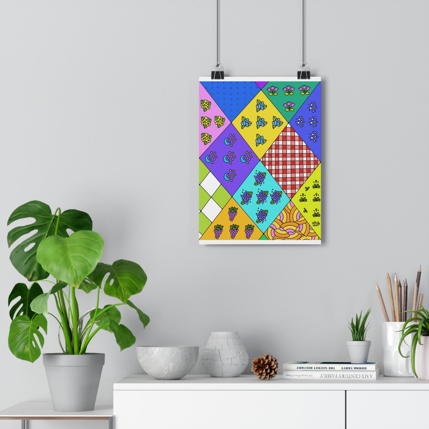 Quiltwork Patches - QuGiclée Art Print