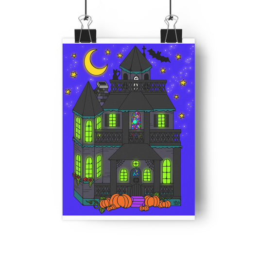 Spooky Neon House - Giclée Art Print