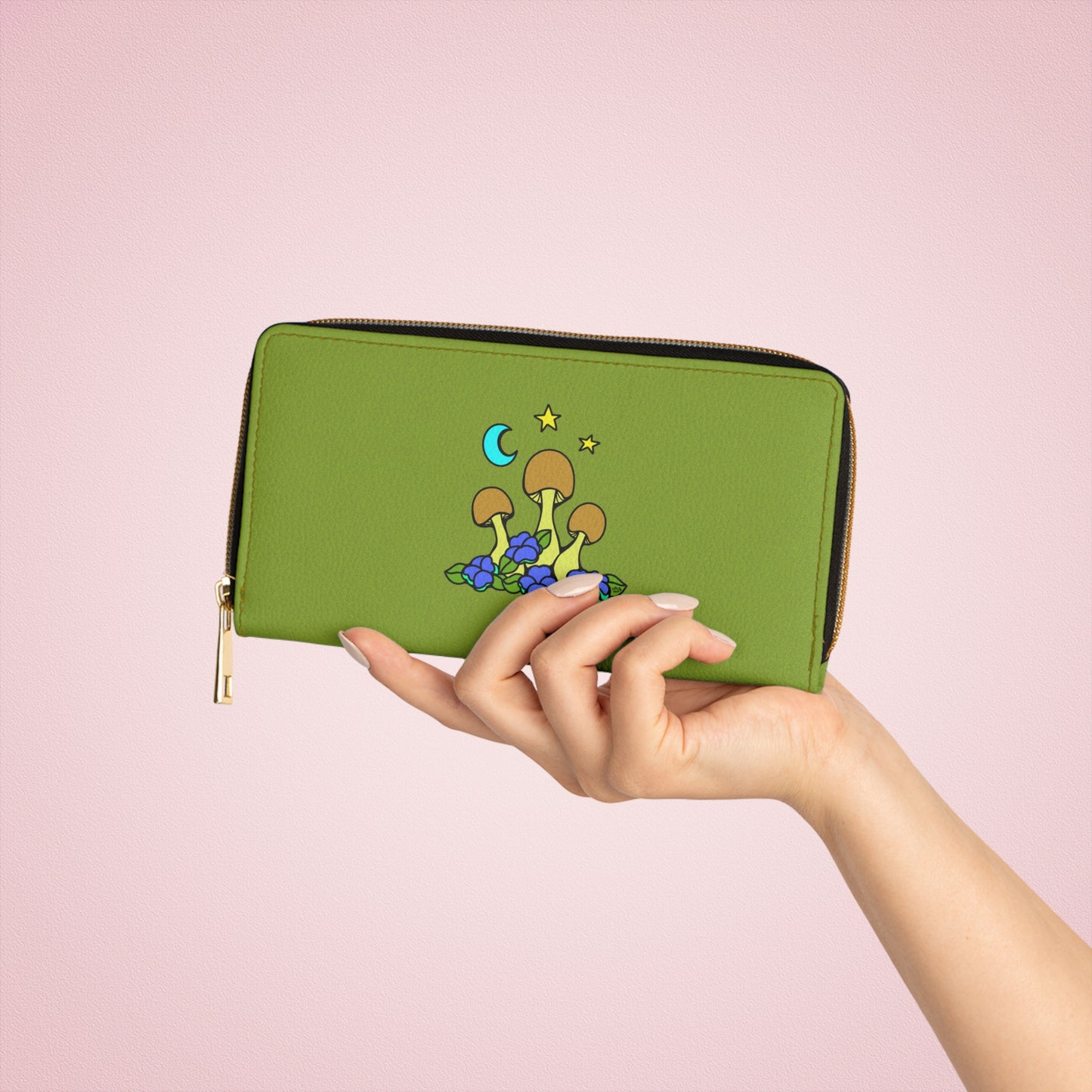 Lil Mushrooms & Flowers - Zipper Wallet