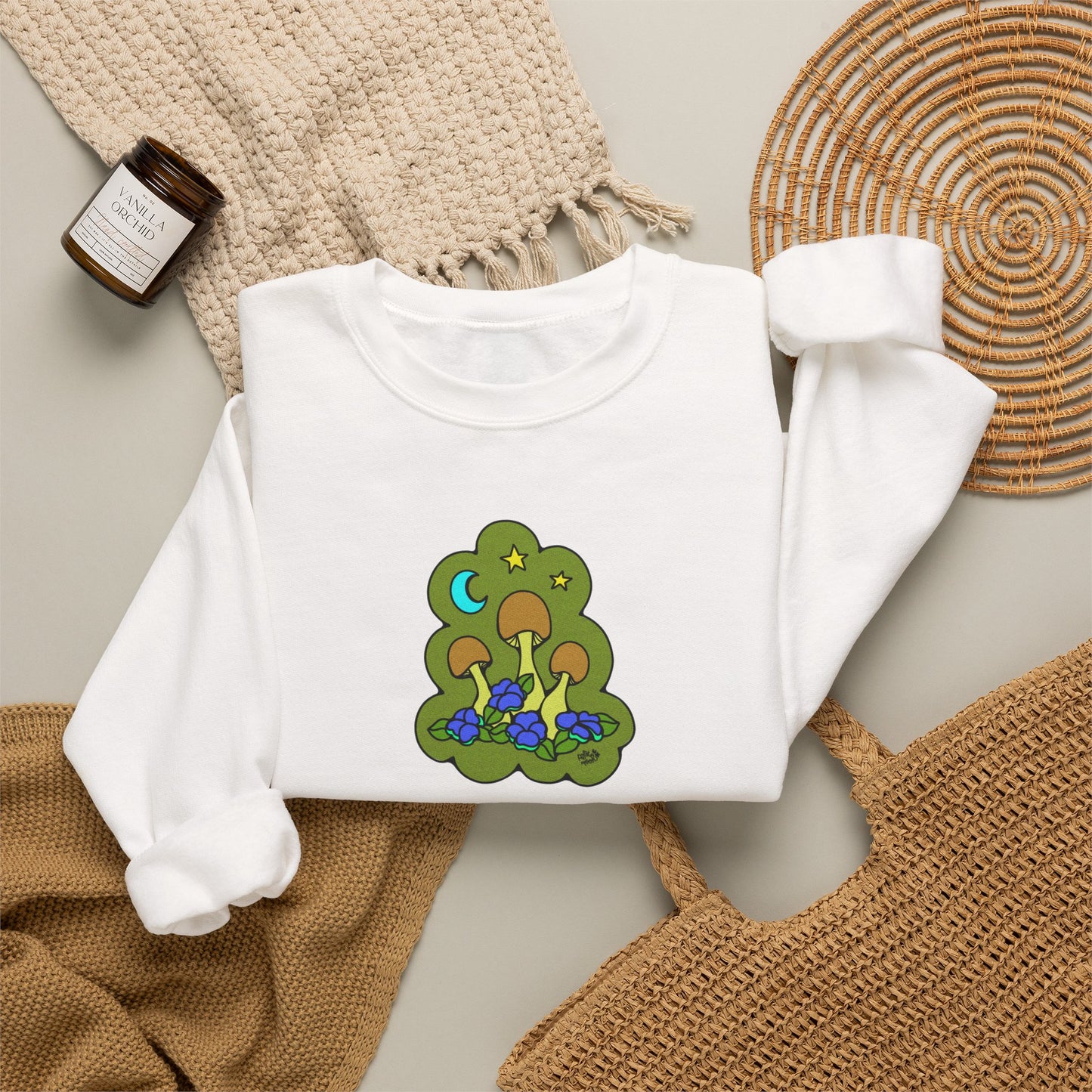 Lil Mushrooms & Flowers - Crewneck Sweater