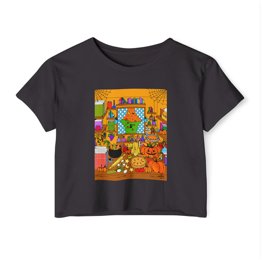 Cozy Spooky Fall Crop Top