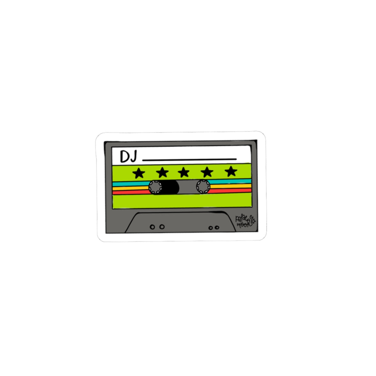 Retro DJ Cassette Kiss-Cut Sticker