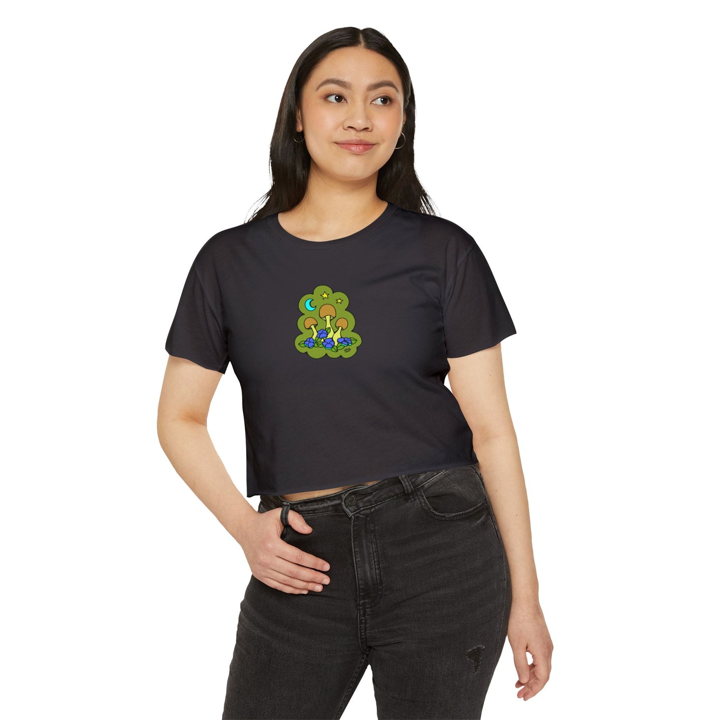 Lil Mushrooms & Flowers - Crop Top