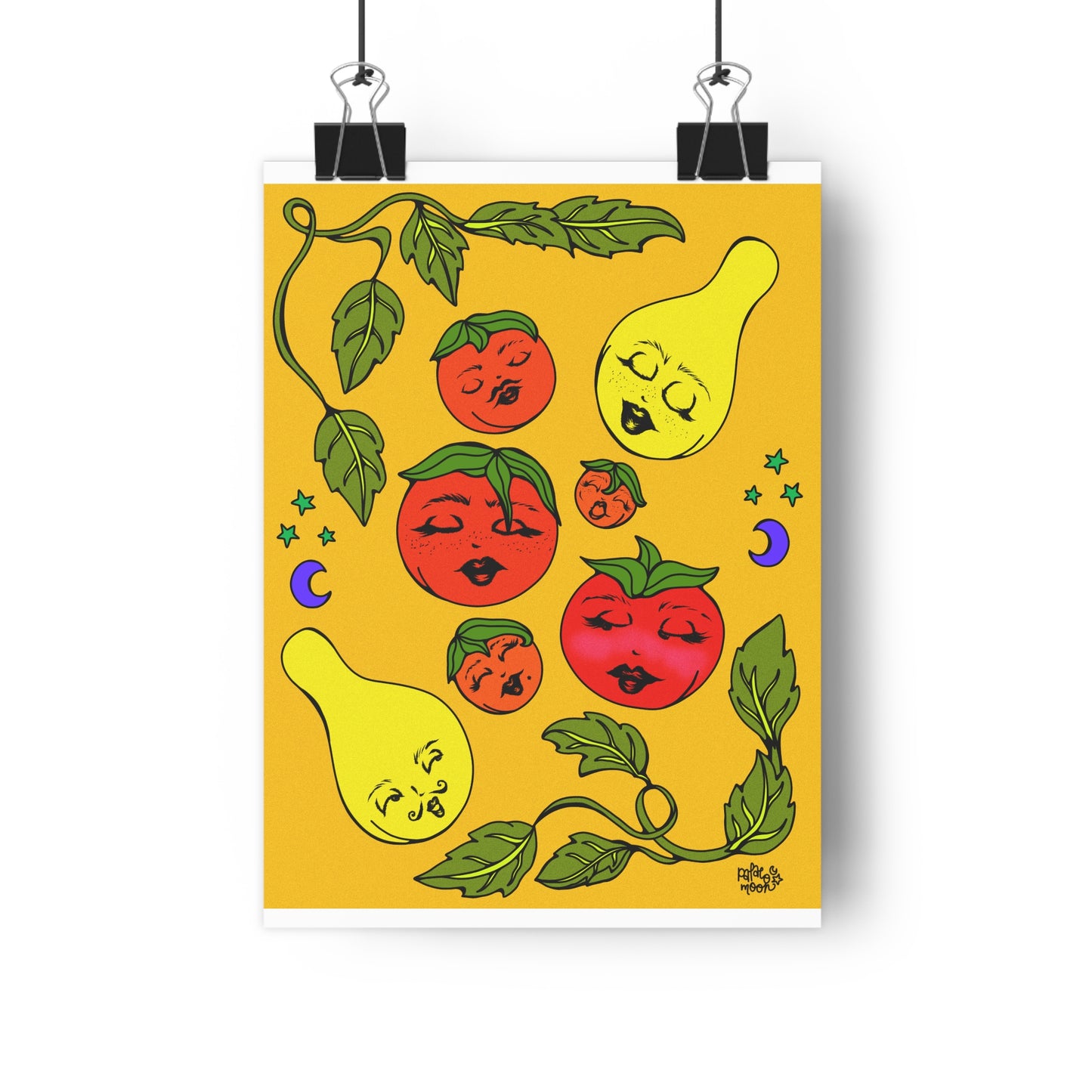 Cute Tomatoes & Basil Still Life Art Challenge — Giclée Art