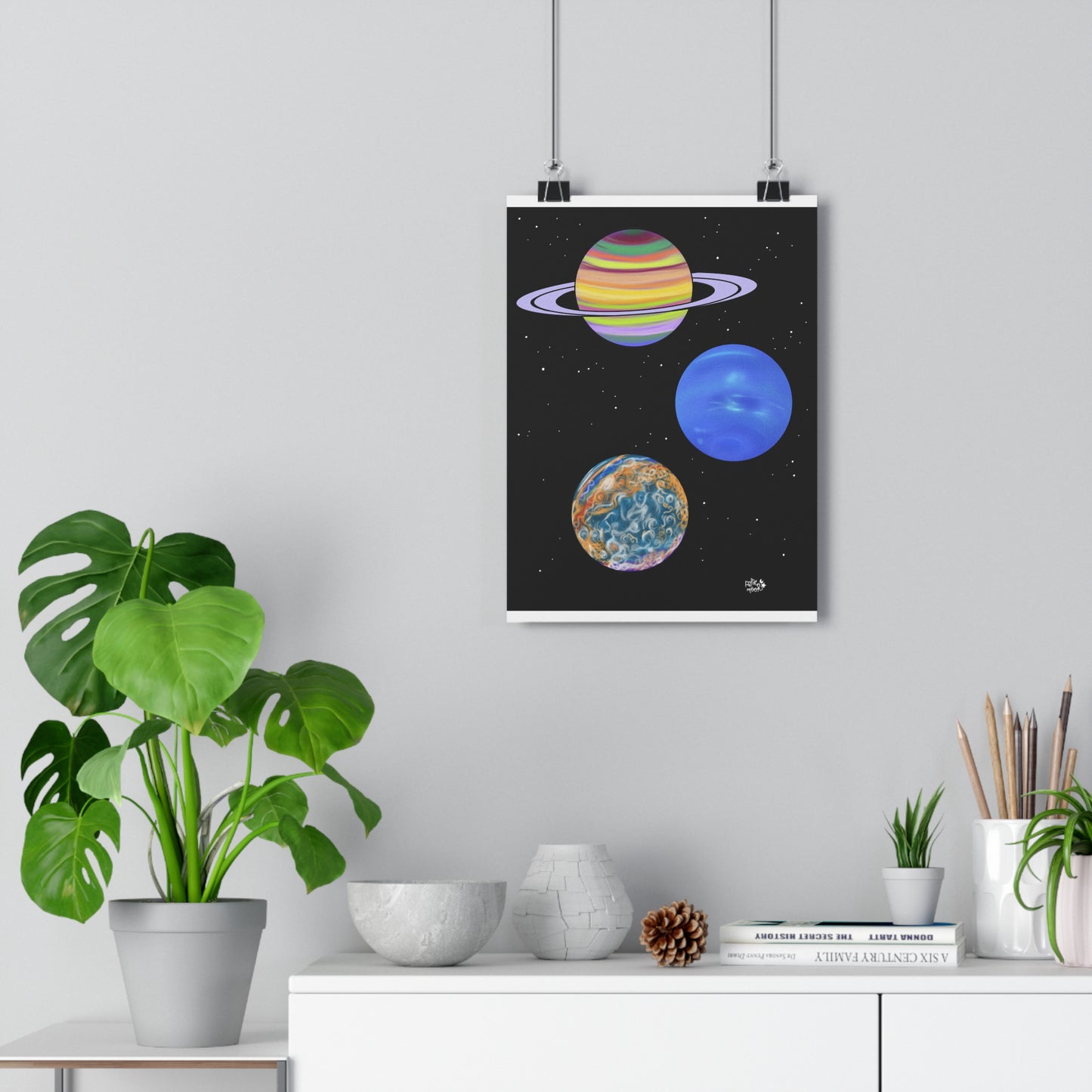 Saturn, Neptune, Jupiter - Nasa - Giclée Art Print