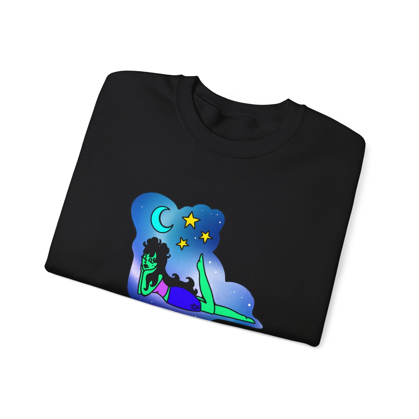 Dreamy Doodle Space Babe - Crewneck Sweatshirt