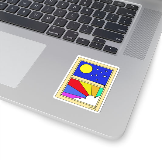 Retro Window Kiss-Cut Sticker
