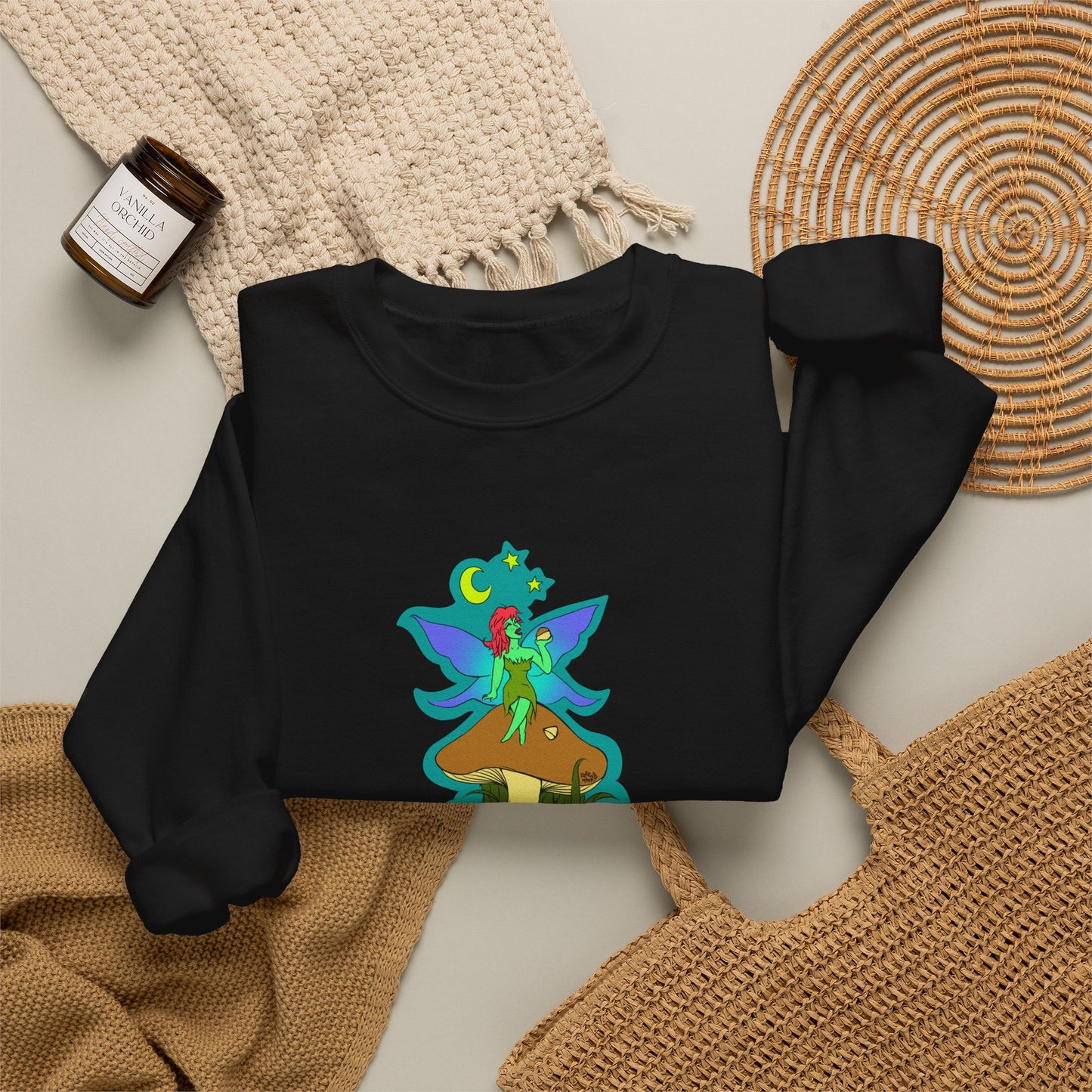 Snackin Mushroom Fairy - Crewneck Sweatshirt