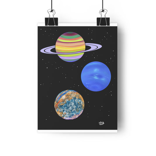 Saturn, Neptune, Jupiter - Nasa - Giclée Art Print