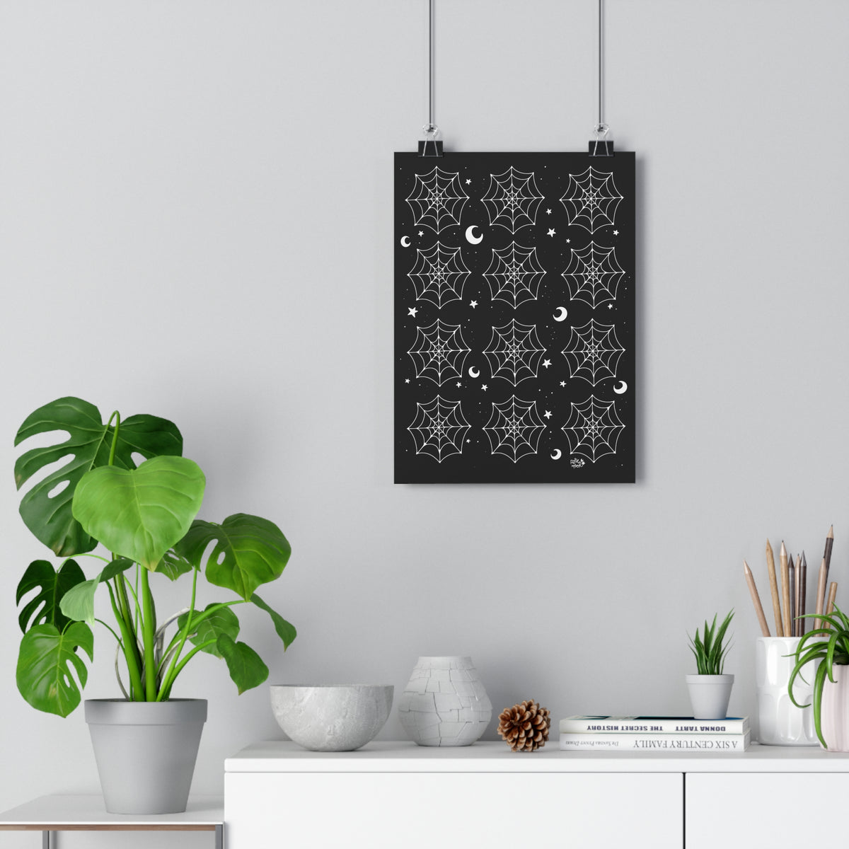 Spooky Cobwebs Pattern -Giclée Art Print