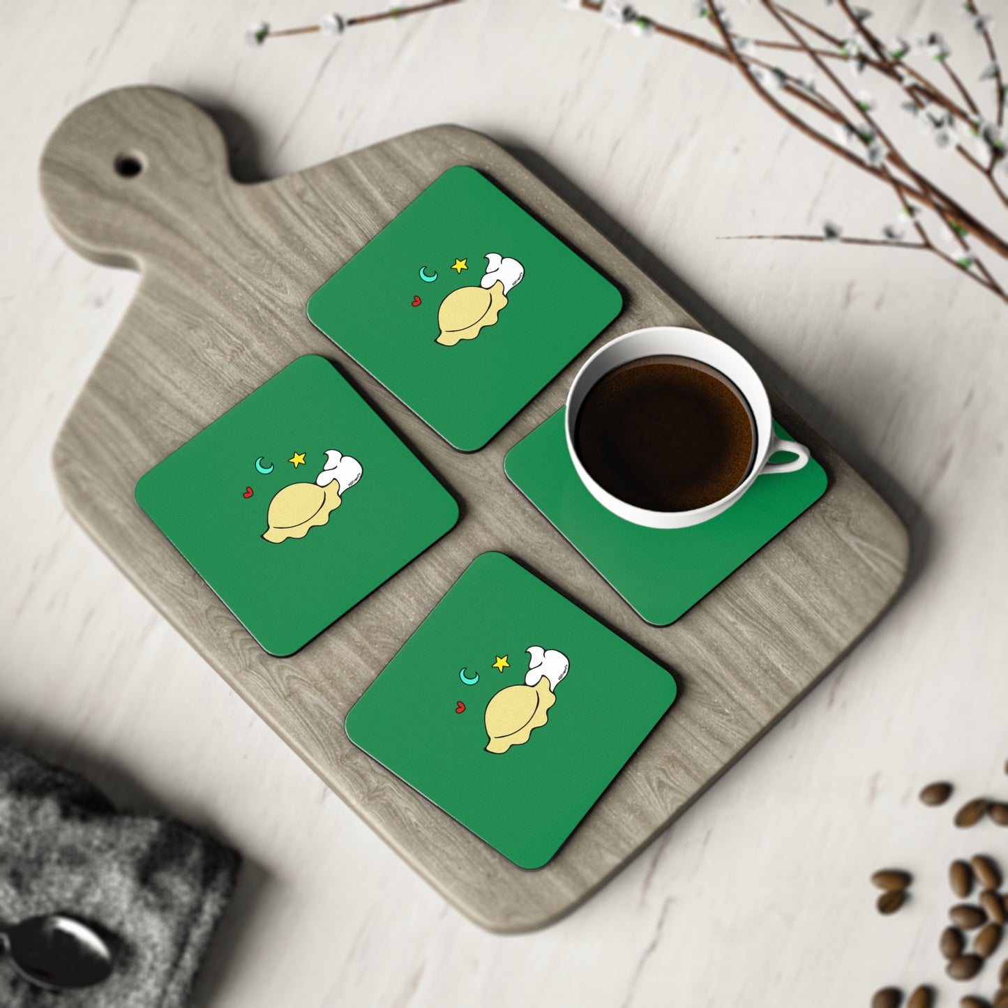 Pierogi Darling Coasters