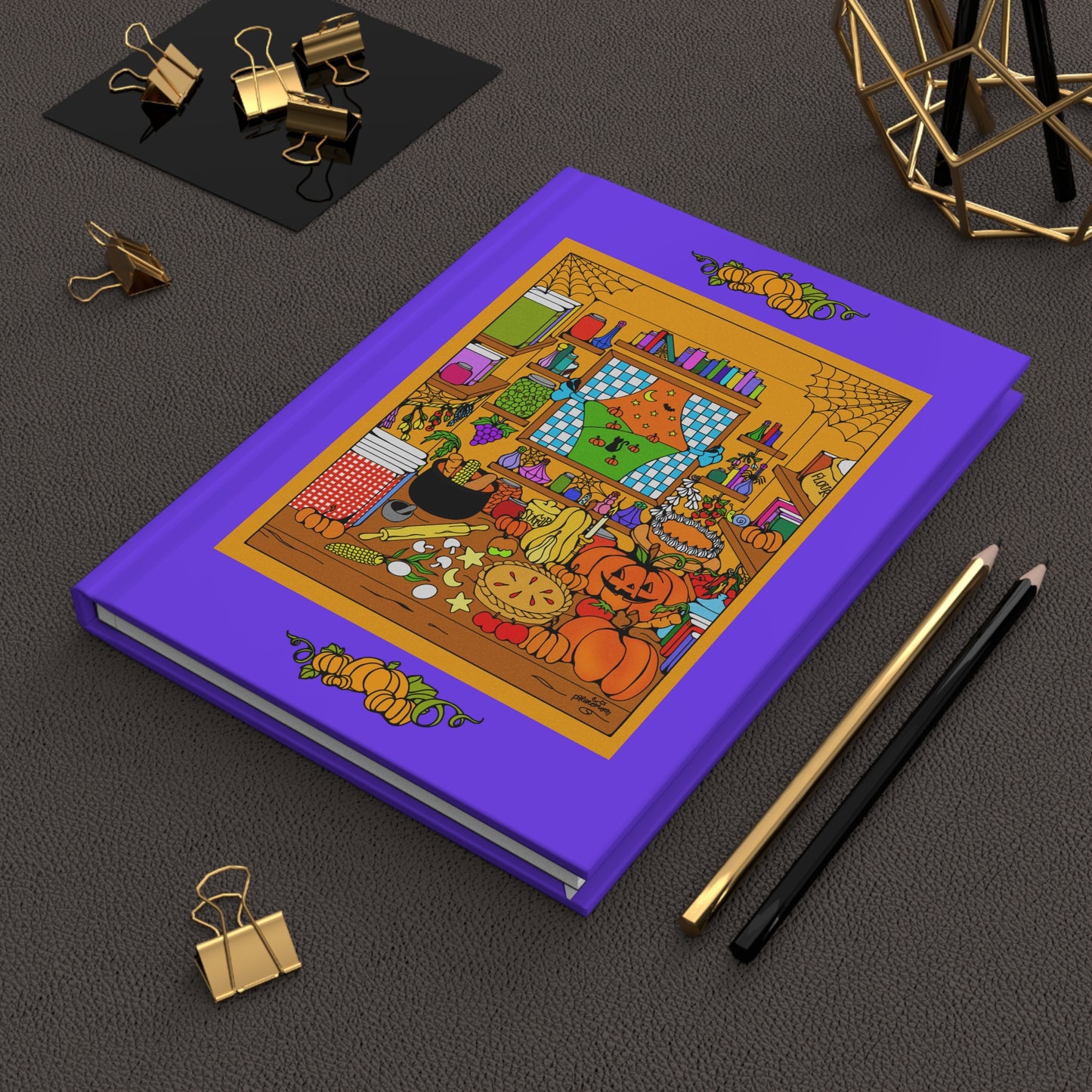 Spooky, Cozy, Fall Kitchen - Hardcover Lined Journal