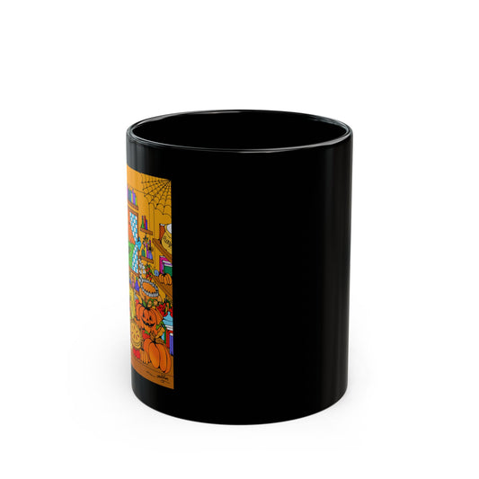 Cozy Spooky Fall Kitchen Black Coffee Mug