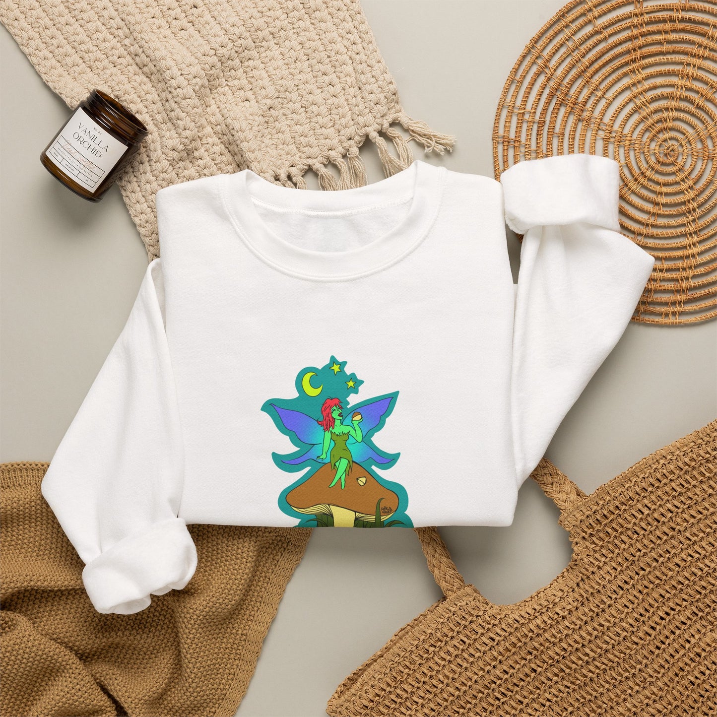 Snackin Mushroom Fairy - Crewneck Sweatshirt