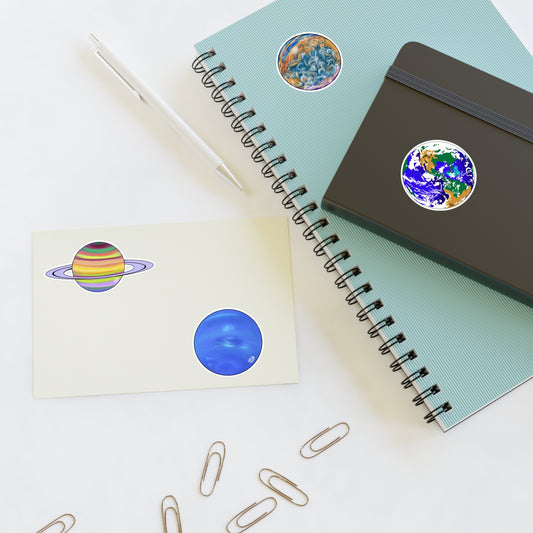 Earth, Saturn, Jupiter, Neptune - NASA - Sticker Sheets