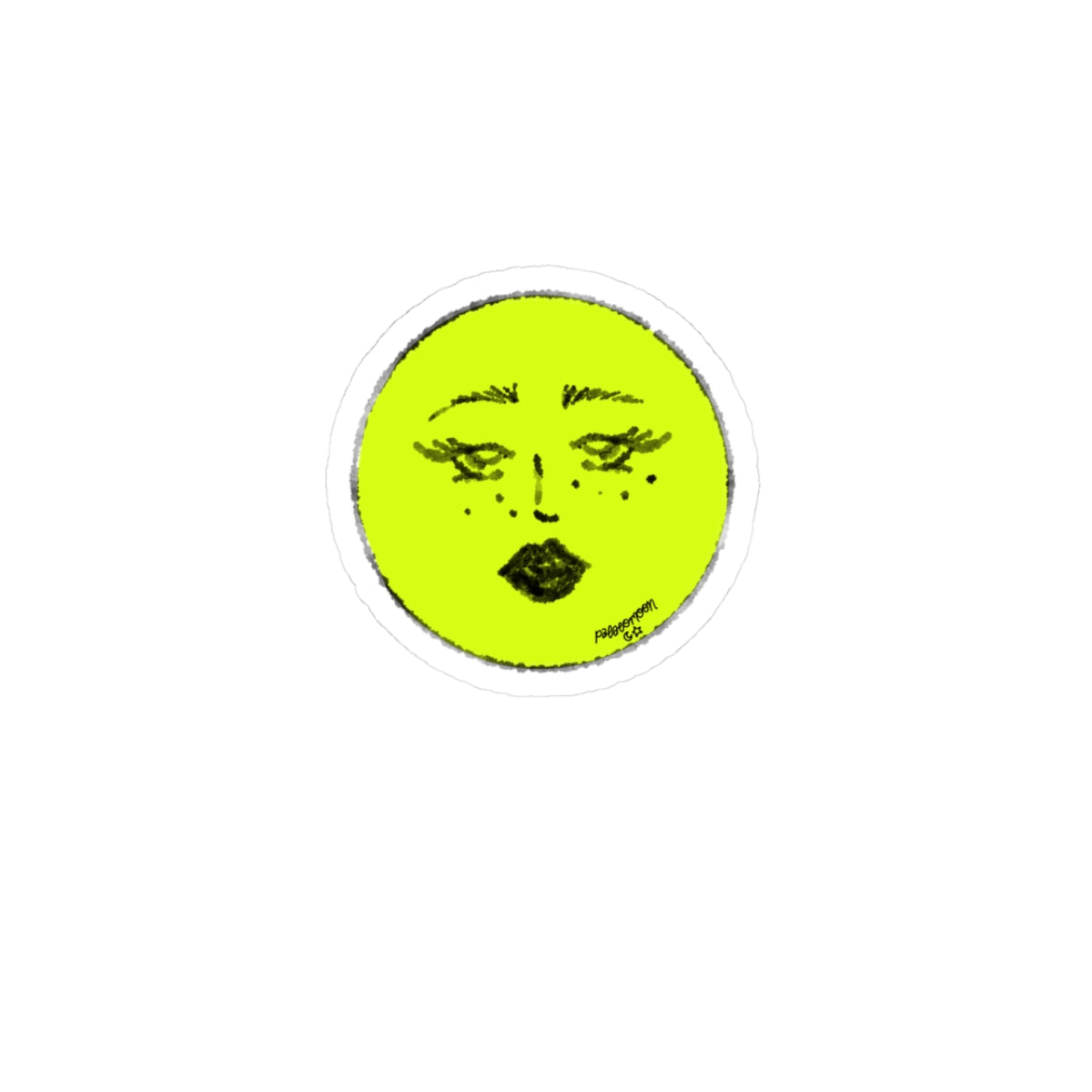 Neon Moon Babe Kiss-Cut Sticker