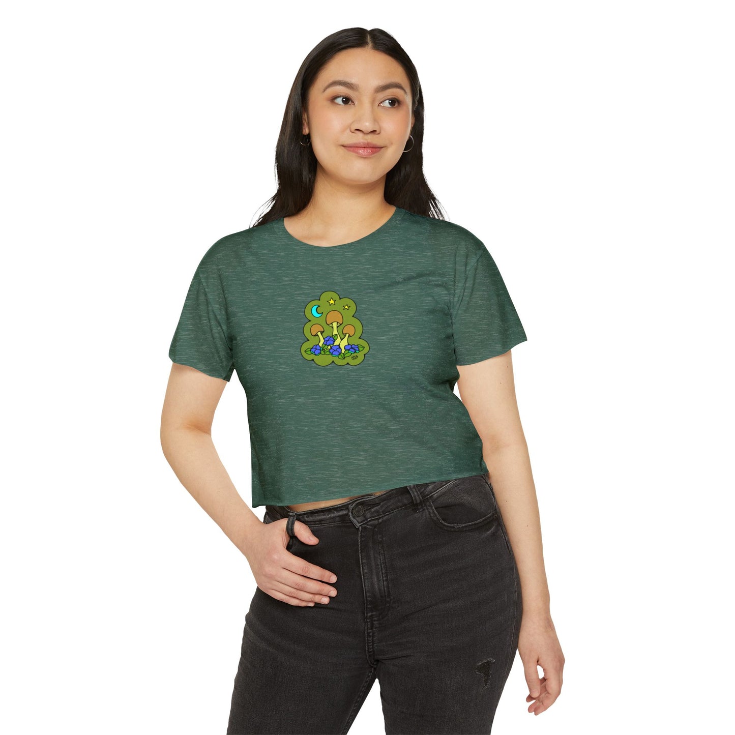 Lil Mushrooms & Flowers - Crop Top