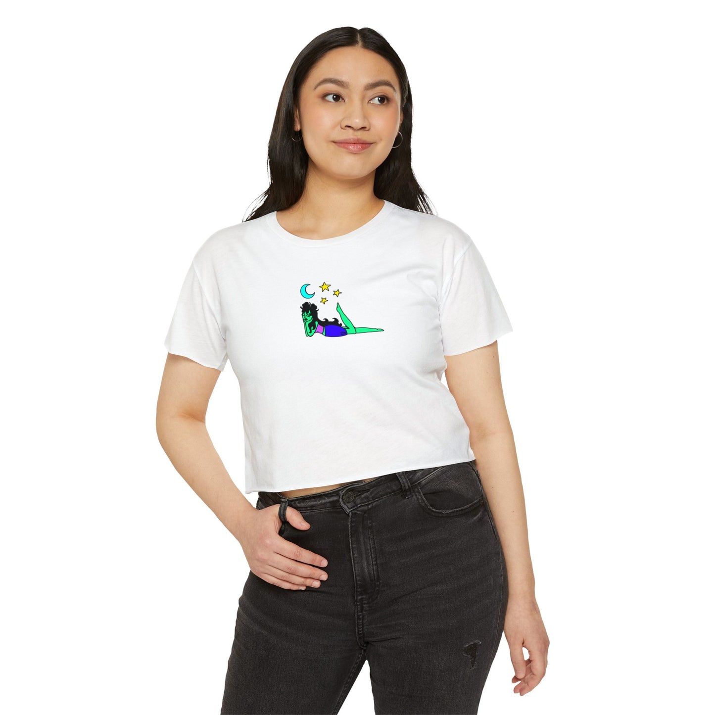 Dreamy Doodle Space Babe - Crop Top