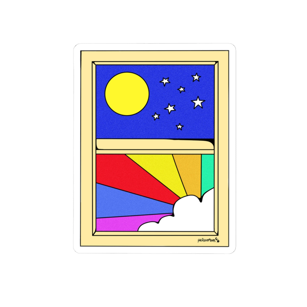 Retro Window Kiss-Cut Sticker