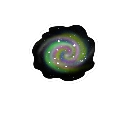 Spiral Galaxy Kiss-Cut Sticker — Swirl Space Nebula Laptop Decal