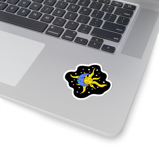 Celestial Black Sun & Moon Kiss-Cut Sticker