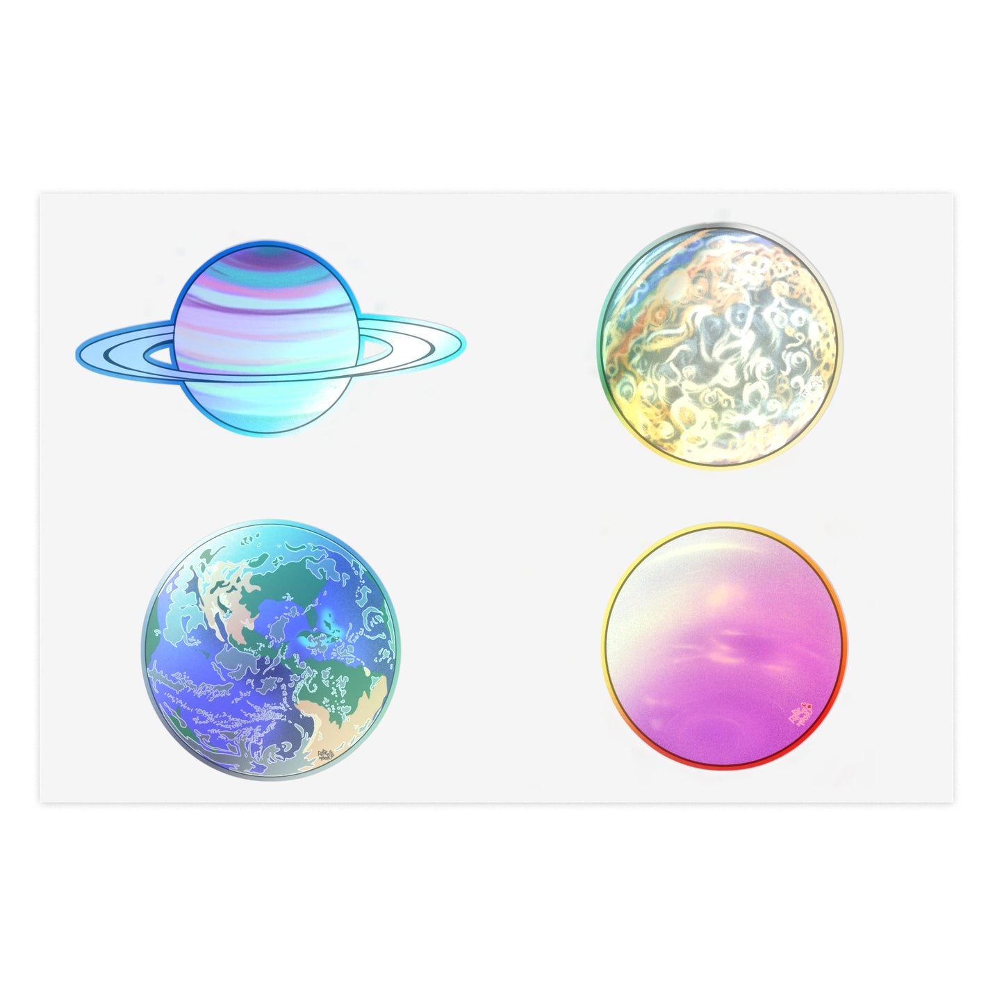 Earth, Saturn, Jupiter, Neptune - NASA - Sticker Sheets