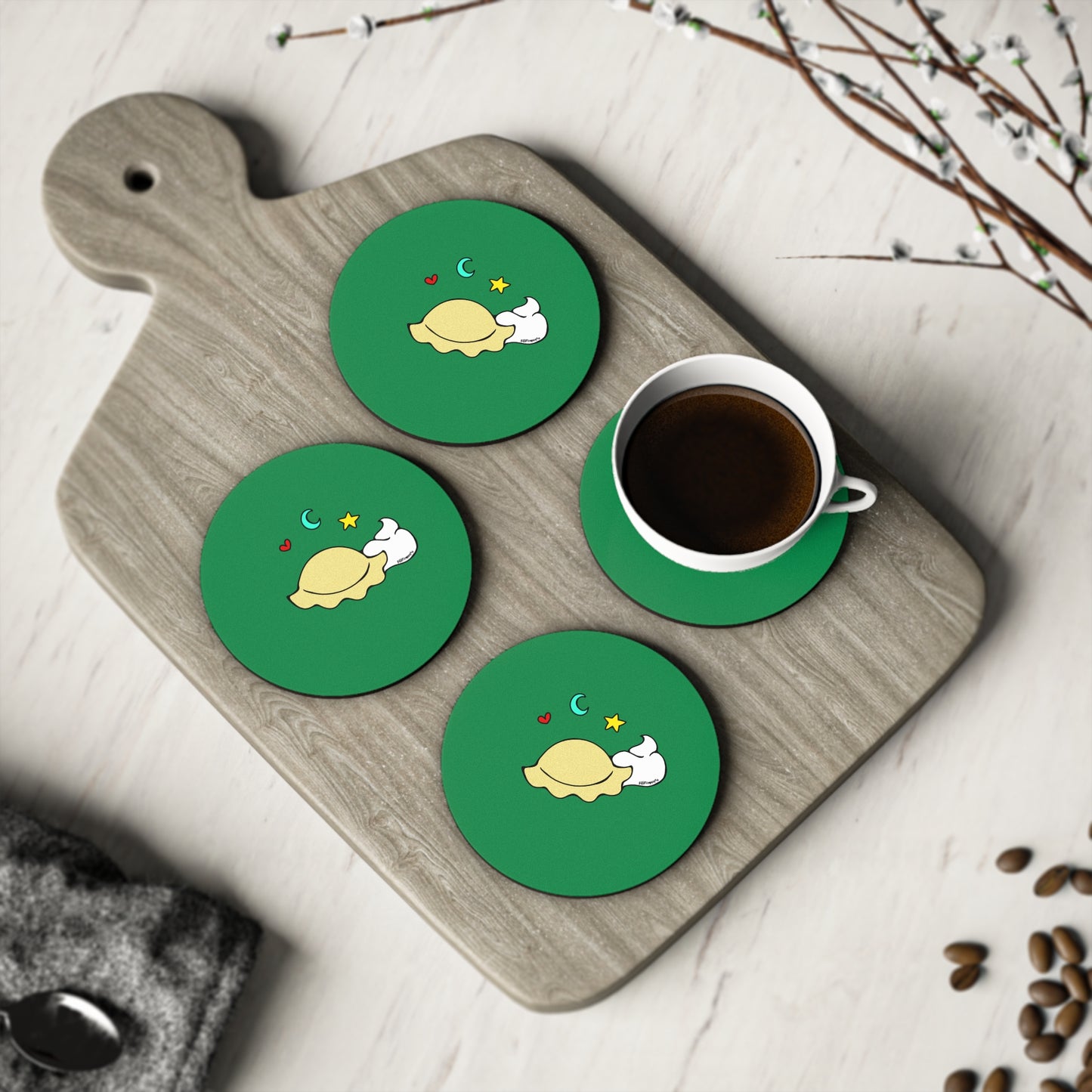 Pierogi Darling Coasters