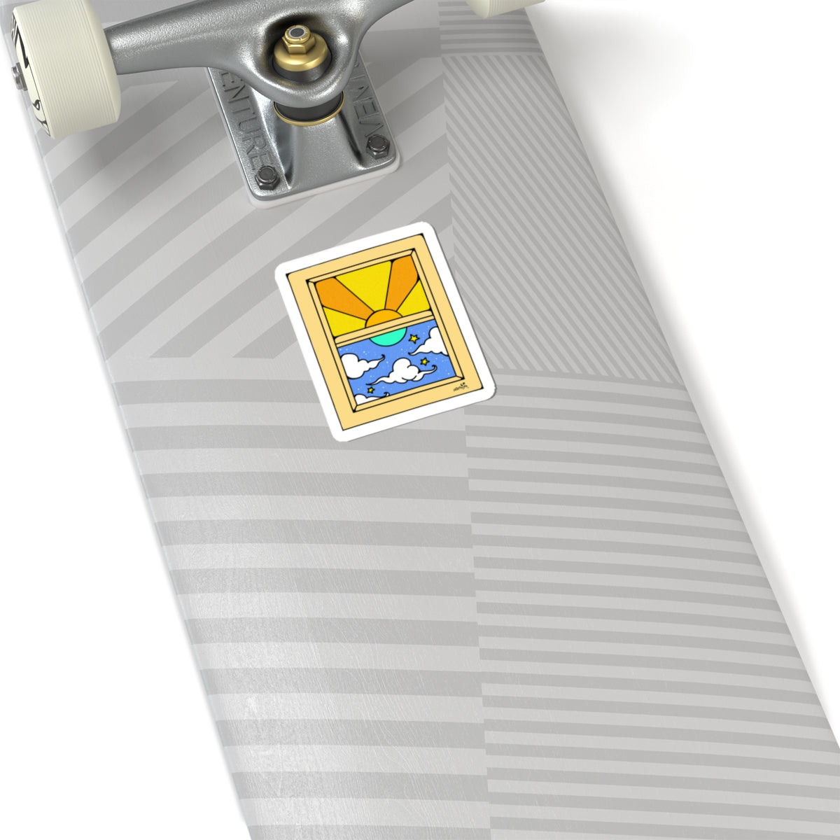 Retro Window Day and Night Sticker