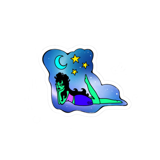 Dreamy Space Babe - Kiss-Cut Stickers