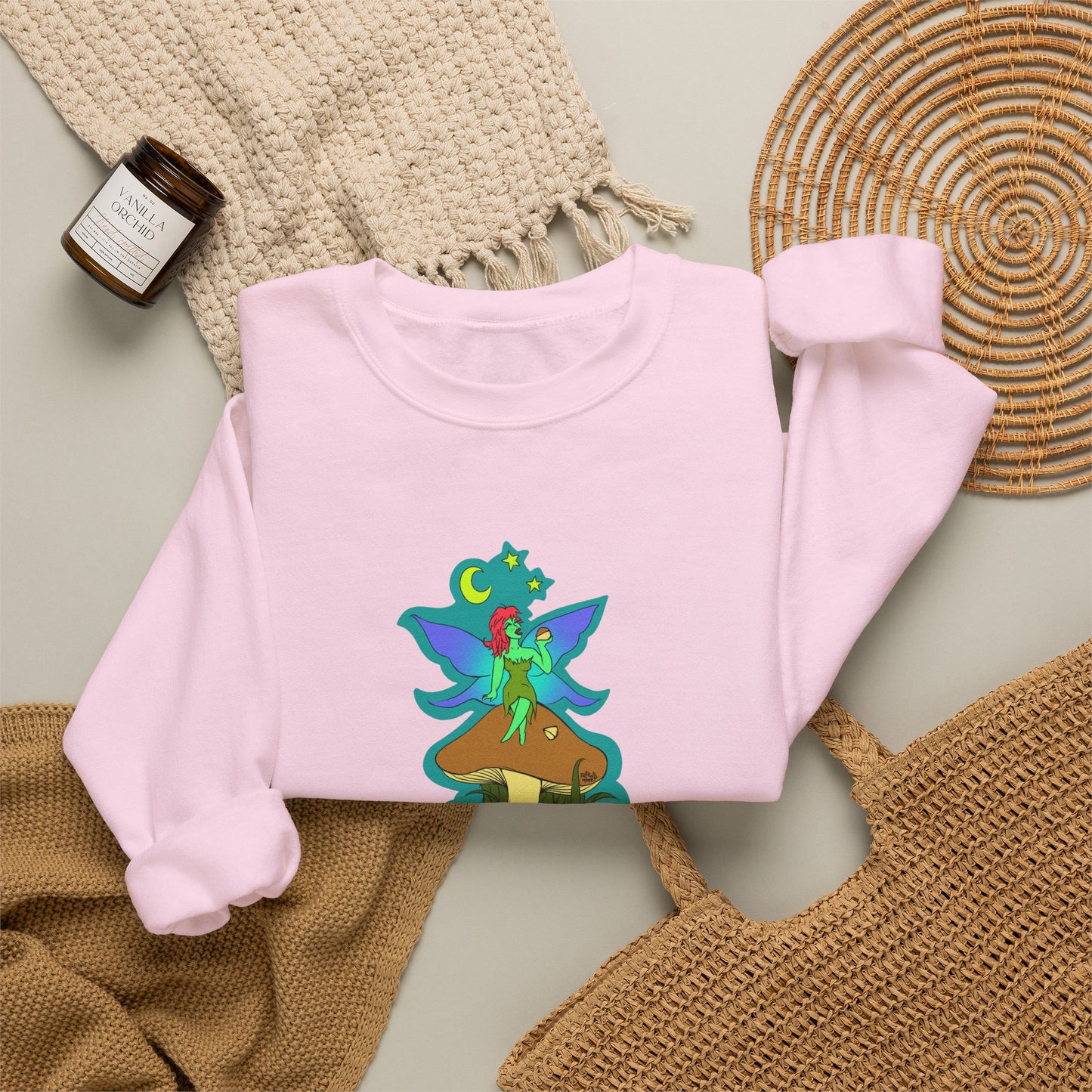 Snackin Mushroom Fairy - Crewneck Sweatshirt