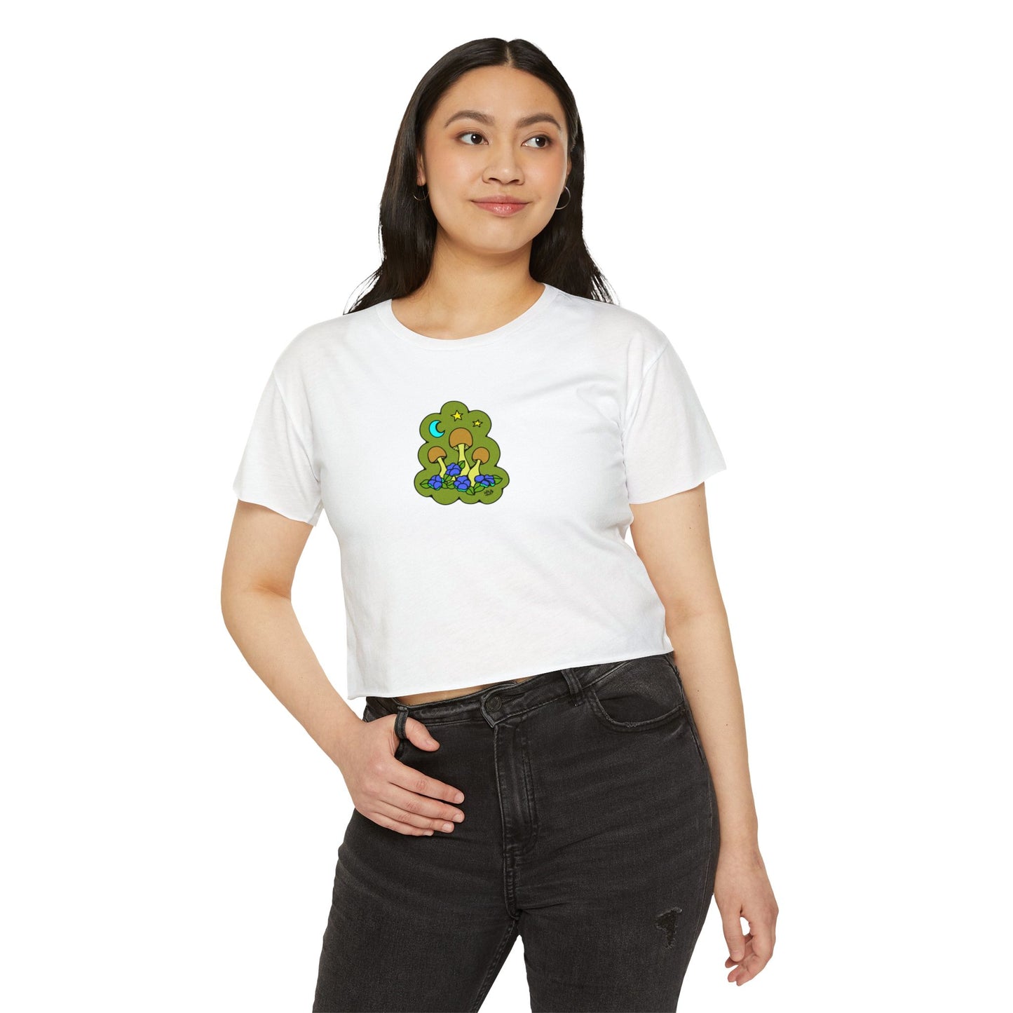 Lil Mushrooms & Flowers - Crop Top