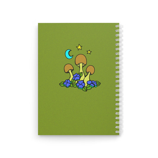 Lil Mushrooms & Flowers - Spiral Notebook