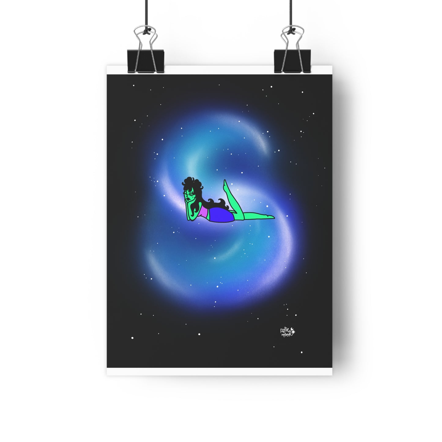 Doodle Space Babe - Giclée Art Print