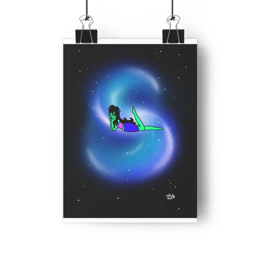 Doodle Space Babe - Giclée Art Print