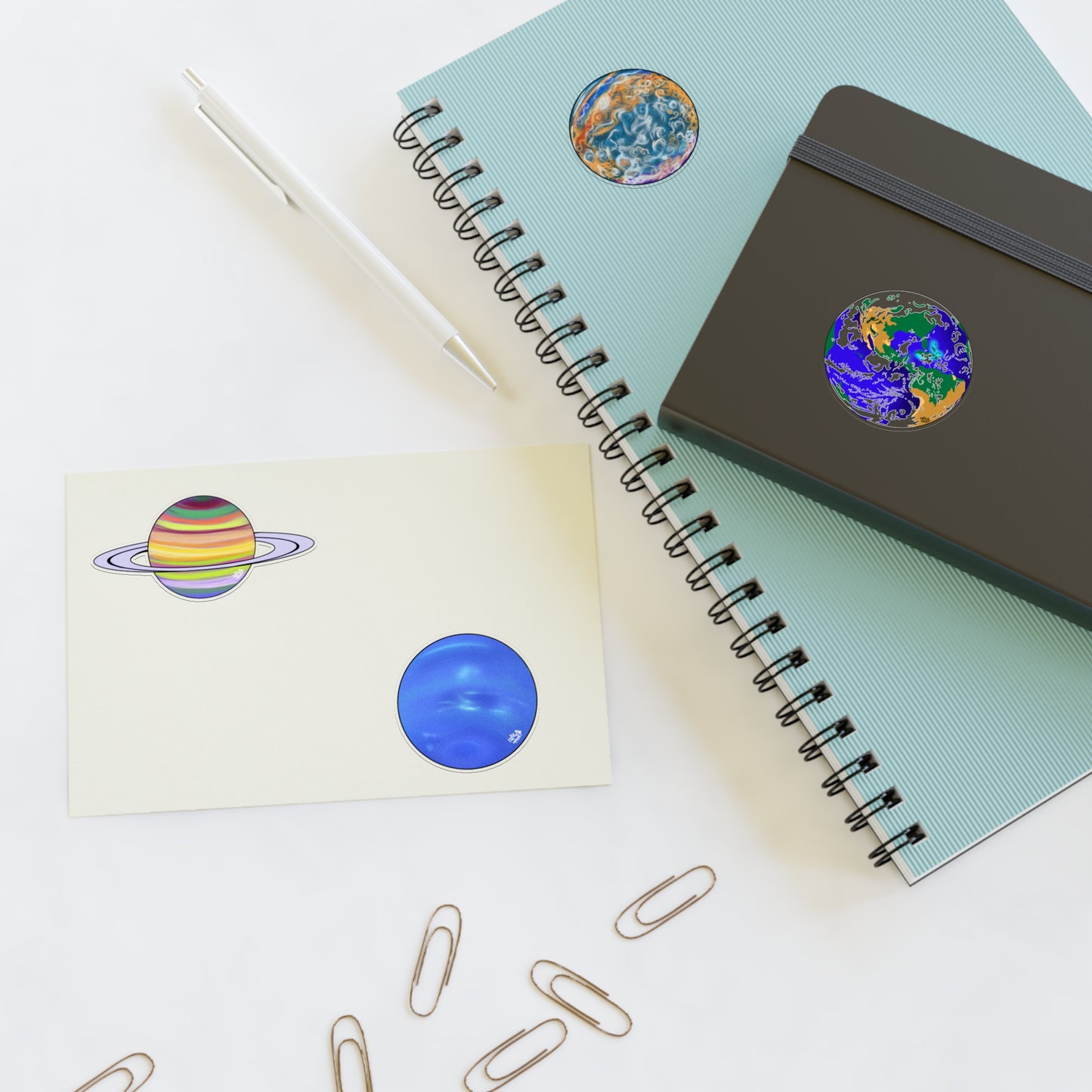 Earth, Saturn, Jupiter, Neptune - NASA - Sticker Sheets