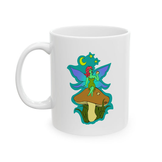 Snackin Mushroom Fairy - Ceramic Mug
