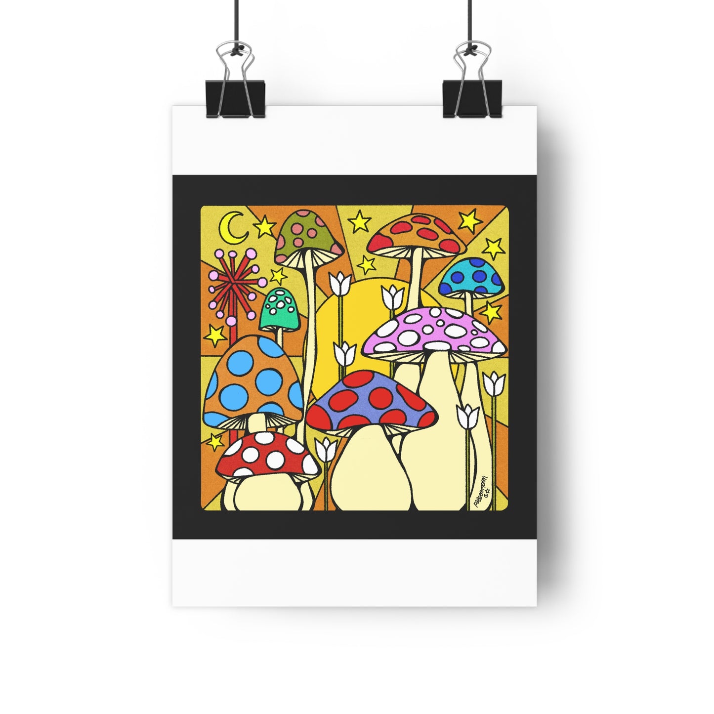 Golden Mushroom Afternoon Giclee Art Print